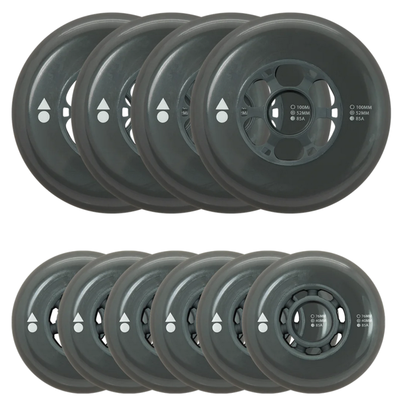 PACK RUEDAS WIZARD ADVANCED GREY 100MM-80MM (PACK 10)