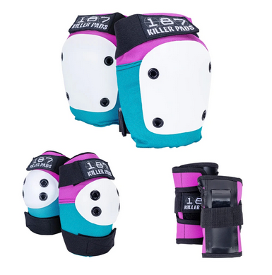 PACK PROTECCIONES 187 JUNIOR PINK TEAL