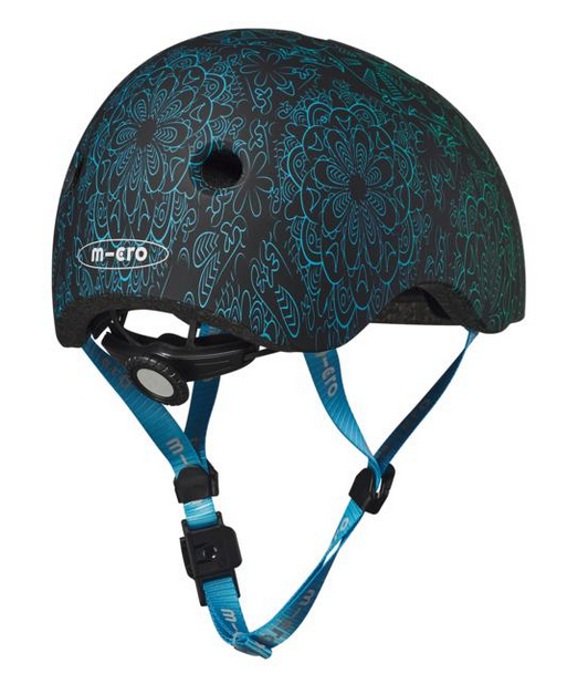 CASCO MICRO MANDALA VERDE Y AZUL